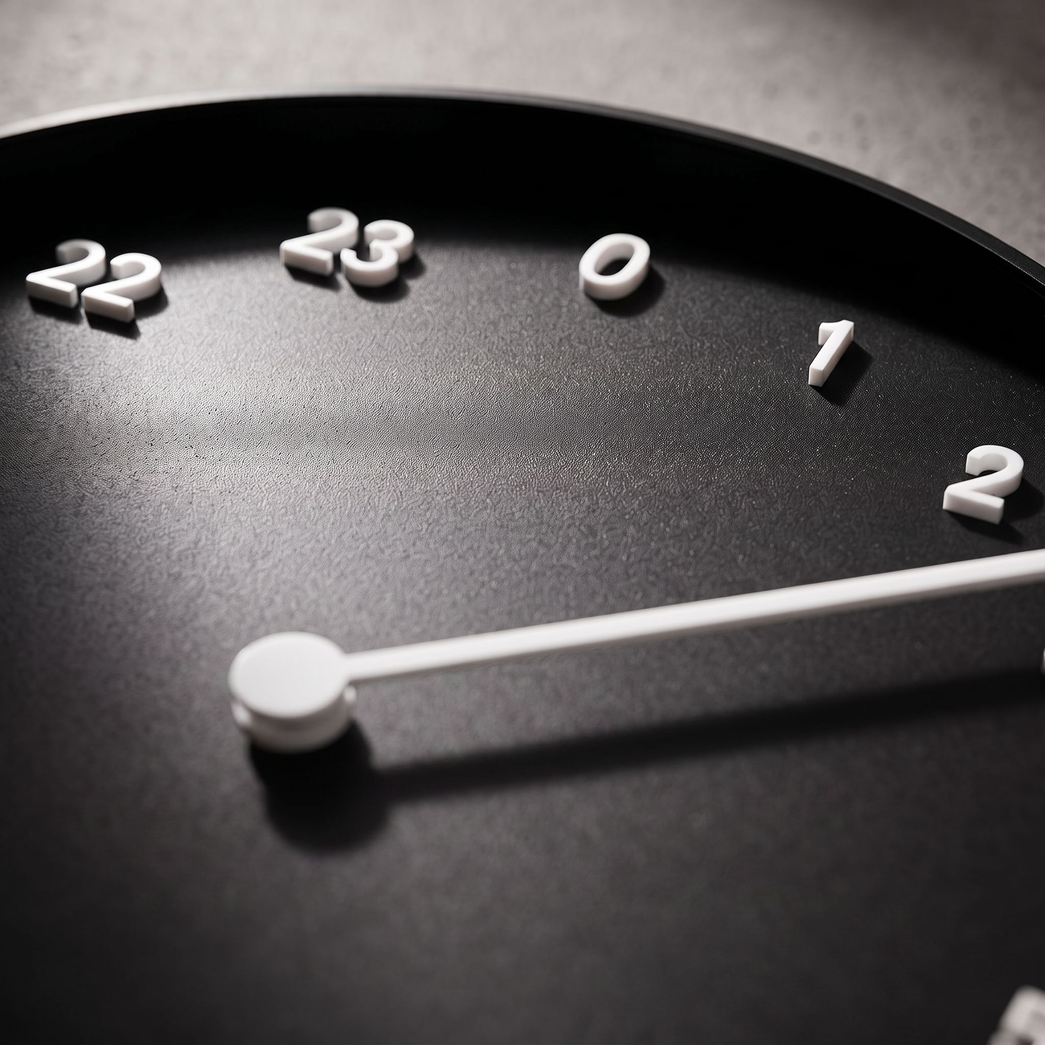 Raised numerals on the clock face
